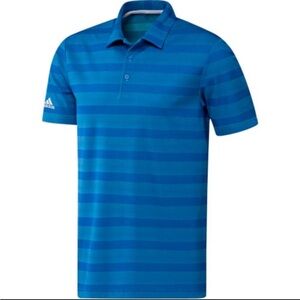 Adidas men’s size large golf polo blue stripe collar